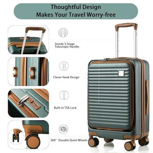 Expandable Hardside Carry-On Luggage with Spinner Wheels and TSA Lock Y87100