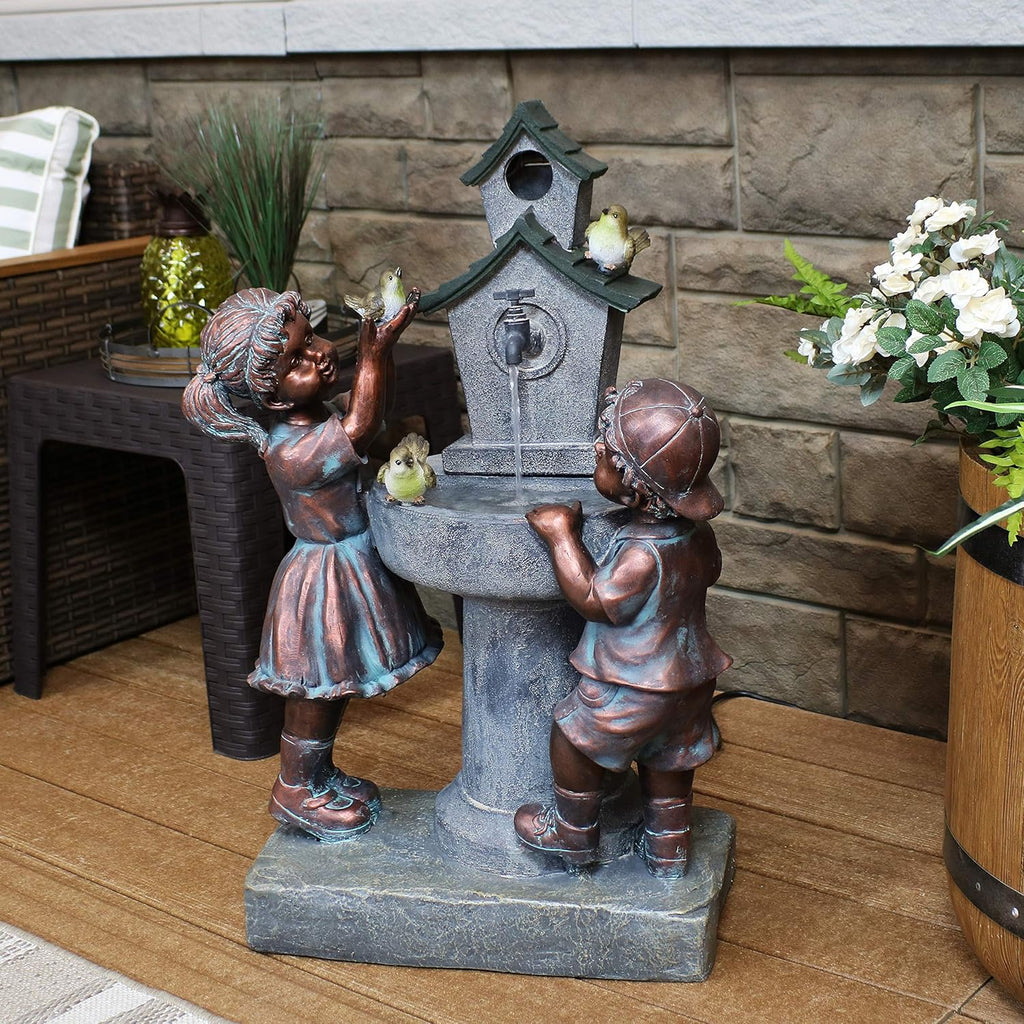 Outdoor Water Fountain with Bird Bath Design H330057
