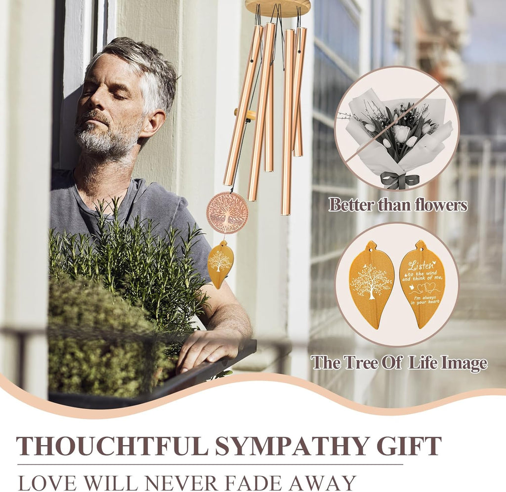 Tree of Life Deep Tone Memorial Wind Chimes for Loss of Loved One K59700