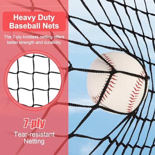 Baseball Softball Practice Net with Batting Tee and Strike Zone Target O4170