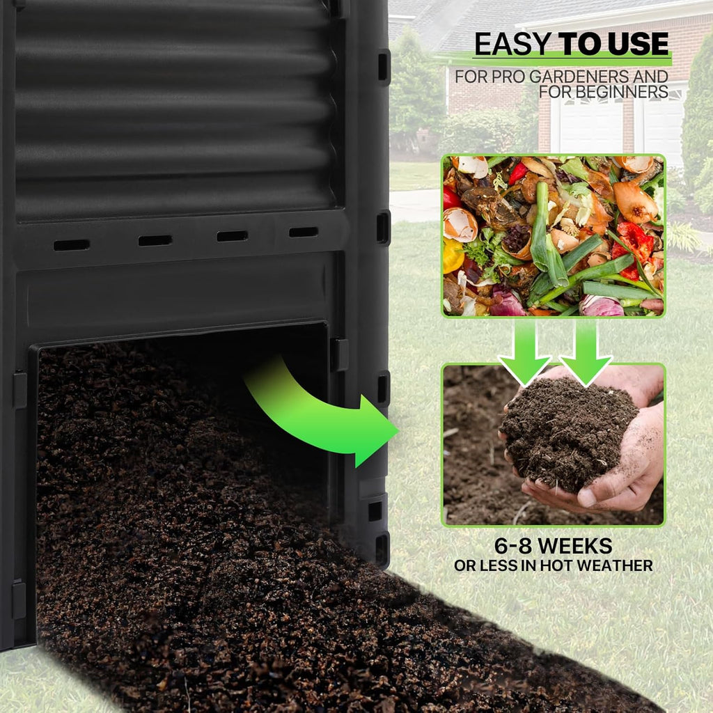 80 Gal Garden Compost Bin, BPA Free, Easy Assembling W2701