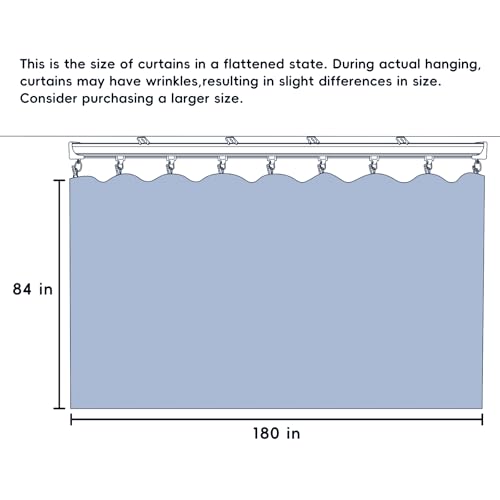 Room Divider Curtain Track Set, Blackout Panel, 8.3ft Wide A844312