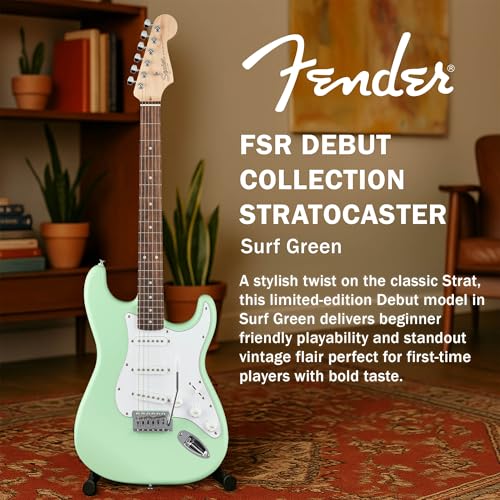 Stratocaster Electric Guitar Bundle with Amplifier, Gig Bag, Strap, Cable, Picks, and DVD F102