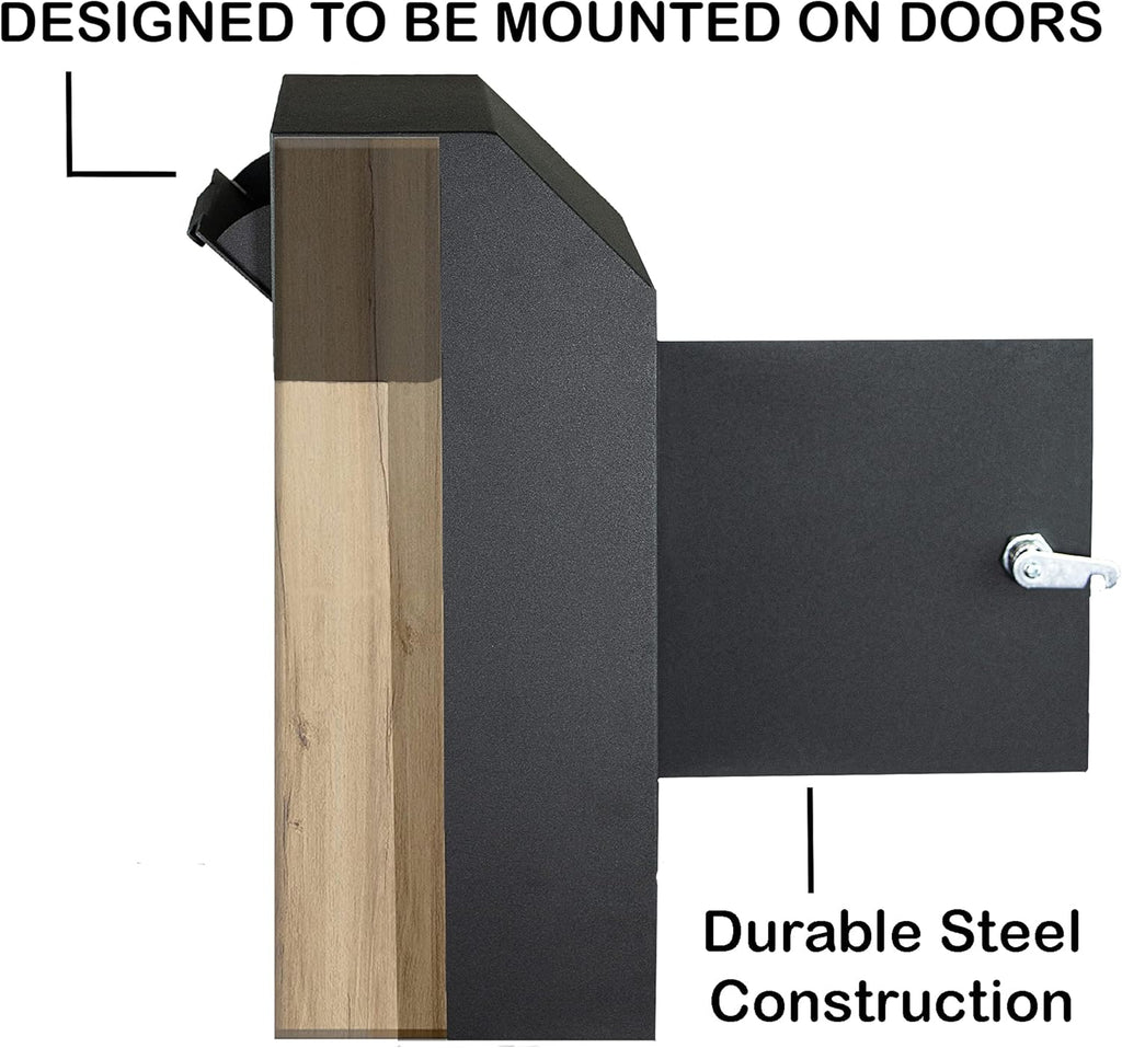 Door Drop Box for Mail, Rent, Deposit, and Night Key - Locking Steel Mailbox with Rear Access Z4592