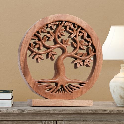 Handcrafted Solid Wood Tree of Life Sculpture for Home Decor G53072