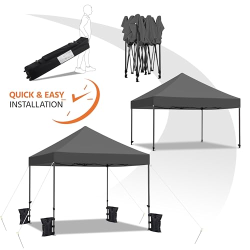 Heavy Duty Pop Up Canopy Tent 10x20 with Wheeled Carry Bag, White Q36763