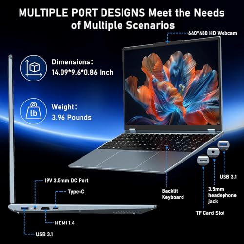 16 Inch Gaming Laptop, 32GB RAM 1TB SSD, FHD Display Y138637