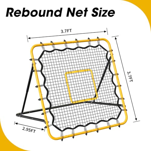 Soccer and Baseball Rebounder Net with Pitching Target, Adjustable Angles D112