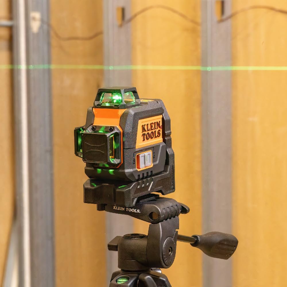 Compact Self-Leveling Laser Level, Green 360-Degree Planes, Rechargeable I34889