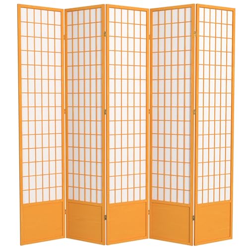 7 ft. Tall Window Pane Shoji Screen Room Divider, 3 Panels, White S15216