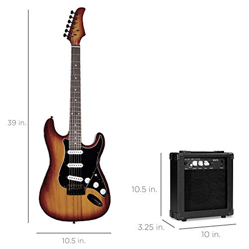 39in Full Size Beginner Electric Guitar Starter Kit with Case and Amp E13920