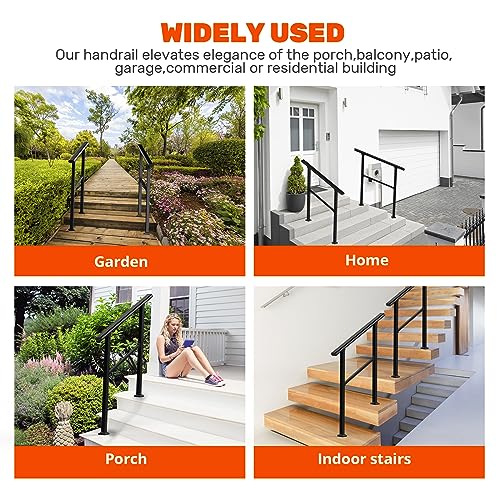 Outdoor Stair Railing for 2-3 Steps with Installation Kit T7933