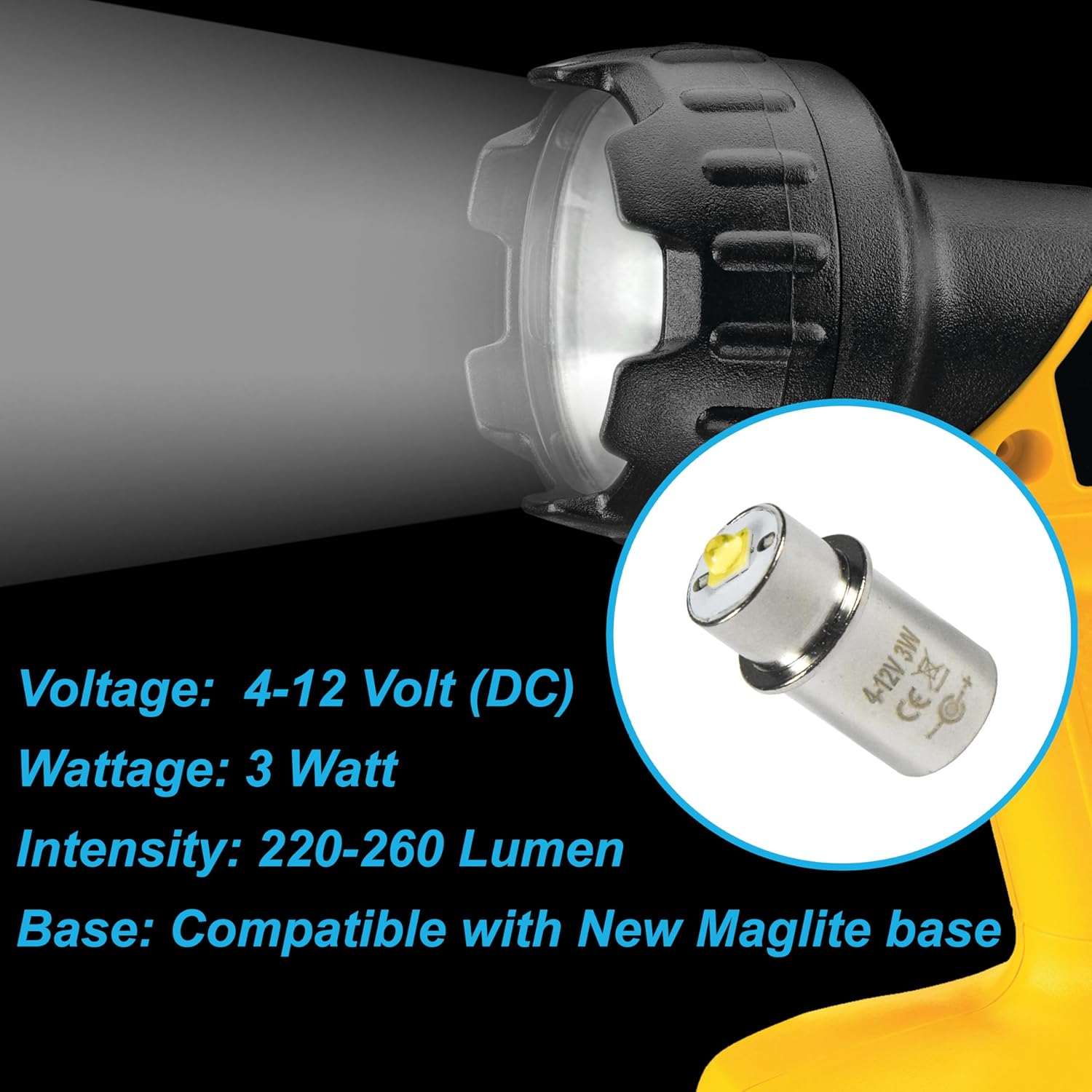 3W LED Bulb for D/C Cell Flashlights J4215