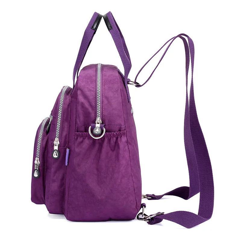 Women's Lightweight Nylon Tote with Multi-Pockets U657627