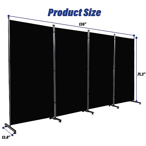 Room Divider 6ft 3 Panel Portable Fabric Partition Screen D7135