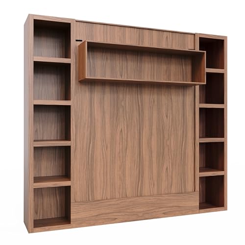 Queen Murphy Wall Bed with Two Bookshelves Z468
