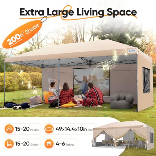 Pop up Canopy Tent 10x20ft Waterproof with Roller Bag B932