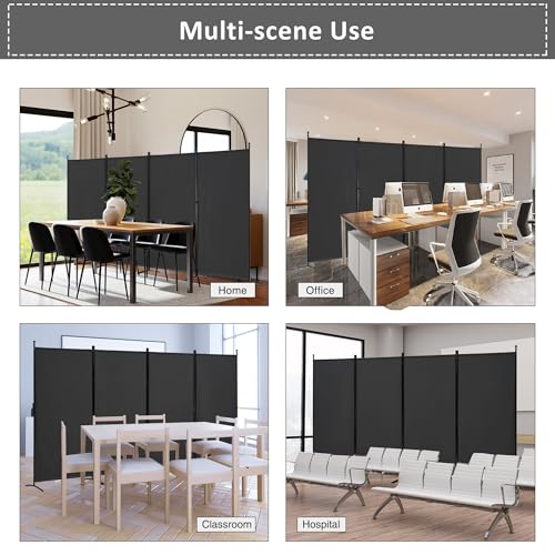 3 Panel Room Divider Folding Partition Privacy Screens, Freestanding Fabric Panel, 102" W x 71" H S7520
