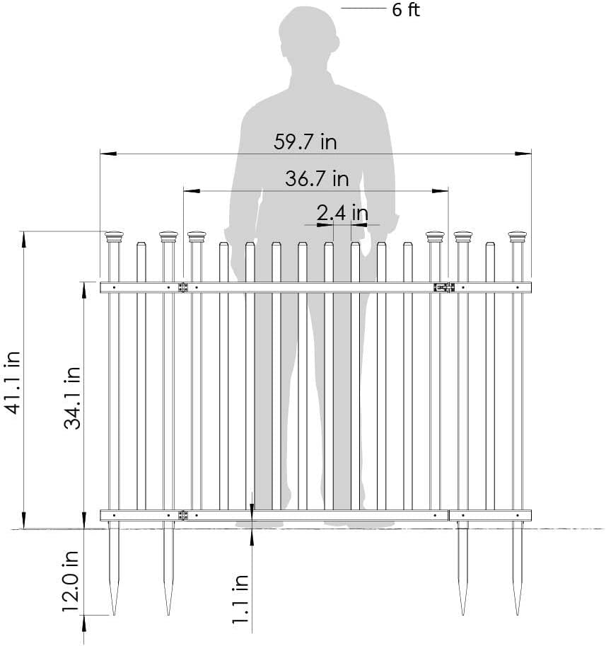 Lightweight Portable Vinyl Picket Fence Kit with Metal Base, White R746255