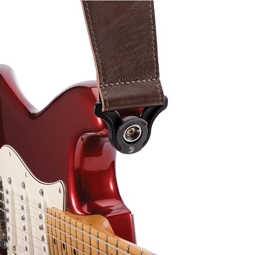 Auto Lock Guitar Strap - Leather - 2.5" Width - Brown G184143