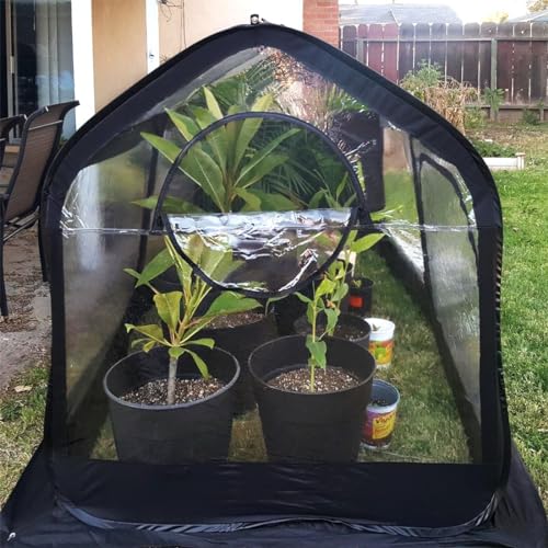 Mini Greenhouse for Outdoors, Portable Pop-up with Fiberglass Frame and Screen Window V280