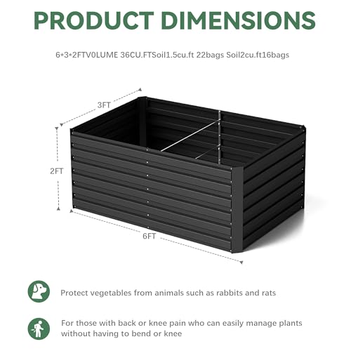 Galvanized Raised Garden Bed 8x4x2ft, Large Metal Planter Box for Outdoor Vegetables, Flowers & Herbs D2106