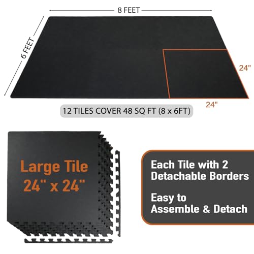 Interlocking Exercise Mat Tiles for Home Gym Flooring O80957