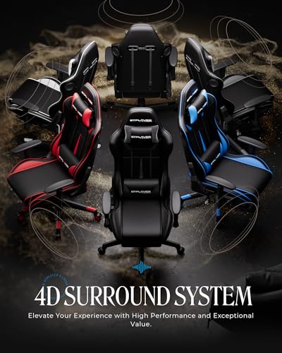 Gaming Chair with Speakers, Footrest, High Back Ergonomic Reclining B51631