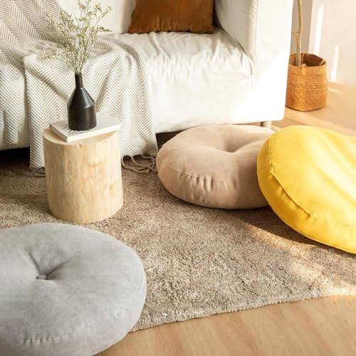 Meditation Floor Pillow Set of 2 Large Round Cushions for Living Room Yoga C73699