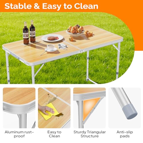 3ft Aluminum Folding Camping Table with Carrying Handle O3096