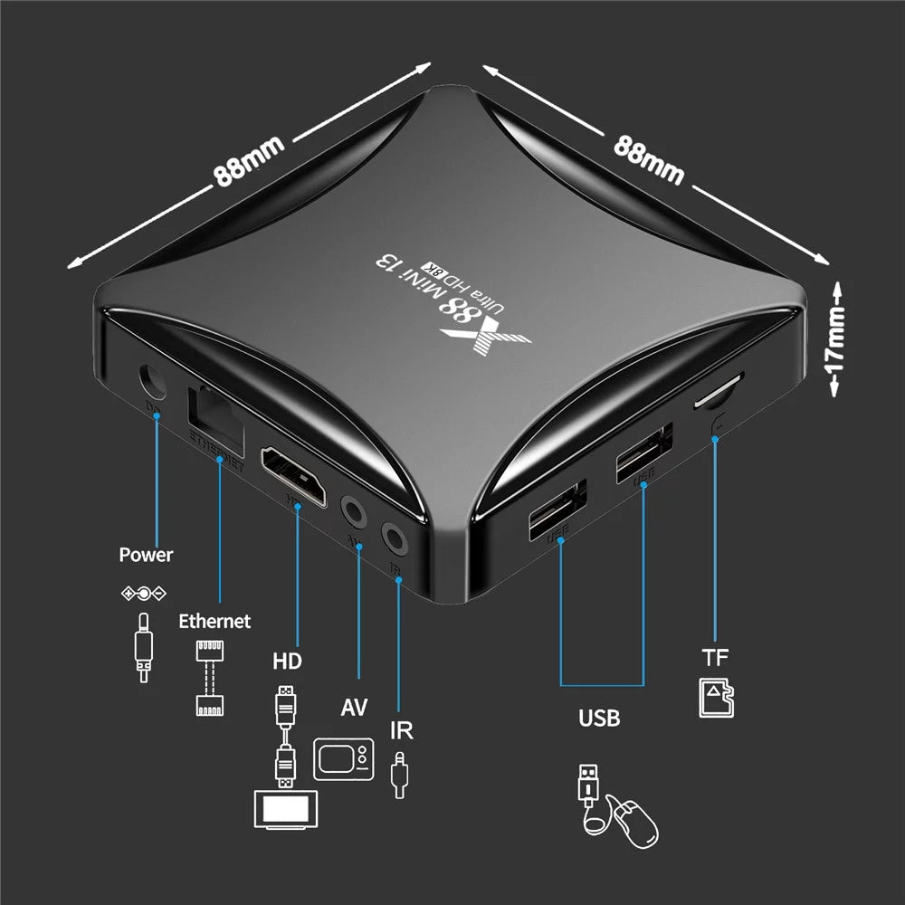 TV Box 4GB RAM 64GB ROM Quad-Core 8K HDR10+ B776