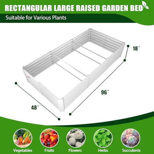 Galvanized Raised Garden Bed Oval Metal Planter Box for Vegetables Flowers U63502