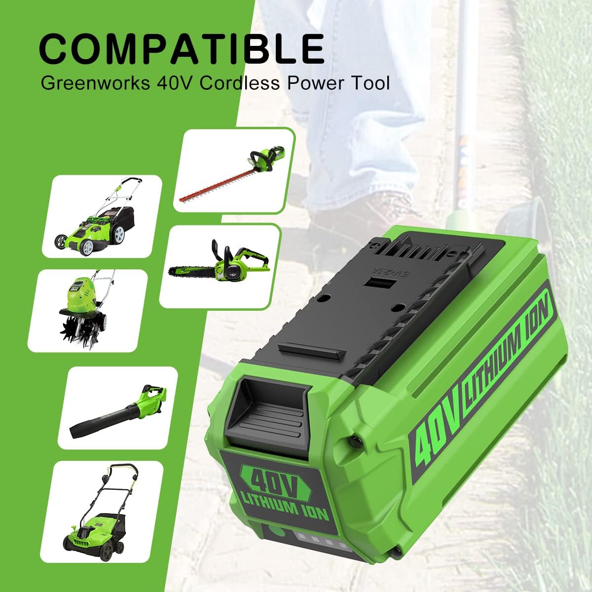 6.5Ah 40V Battery Replacement for Greenworks 40V Tools S1648