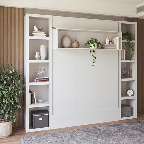 Queen Murphy Wall Bed with Two Bookshelves Z468