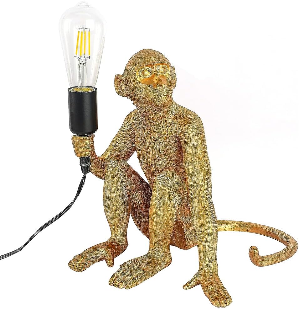 Monkey Lamp, Resin Sitting Monkey Lamp U72457