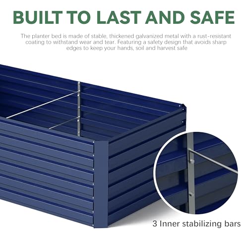 Galvanized Raised Garden Bed 8x4x2ft, Large Metal Planter Box for Outdoor Vegetables, Flowers & Herbs D2106