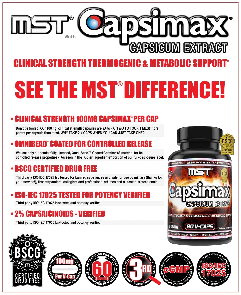 Capsimax Supplement 60 Servings, 100mg V Capsules B385