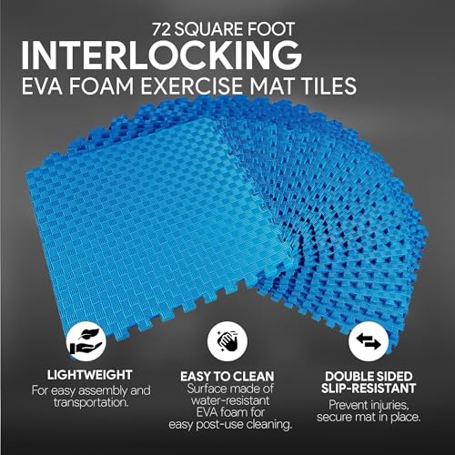 Puzzle Exercise Mat with EVA Foam Interlocking Tiles for MMA, Gymnastics and Home Gym H787