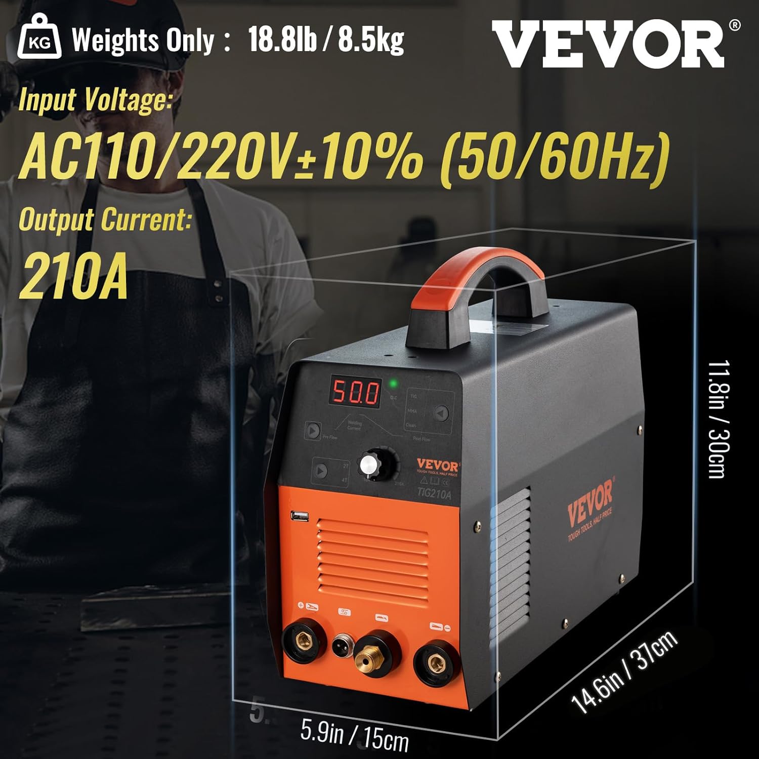 TIG Welder 3 in 1, 110/220V Dual Voltage, IGBT Inverter M106