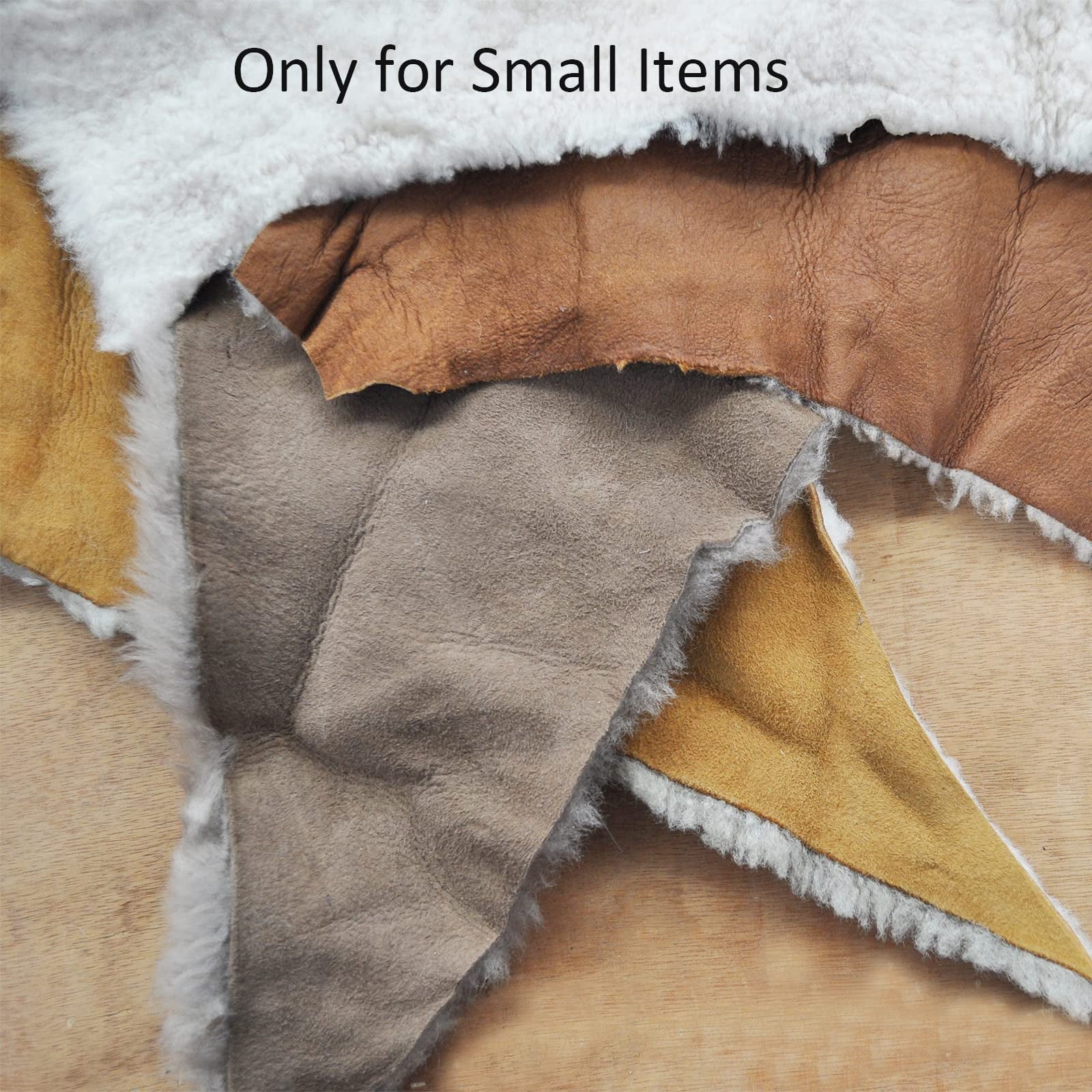Sheep Leather and Wool Scraps, Various Sizes, 1 Pound per Bag F309