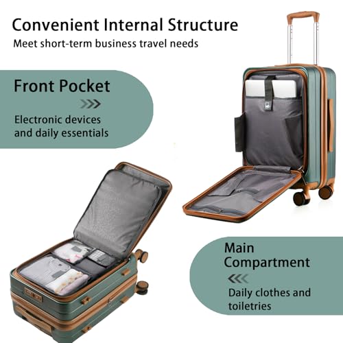 Expandable Hardside Carry-On Luggage with Spinner Wheels and TSA Lock Y87100