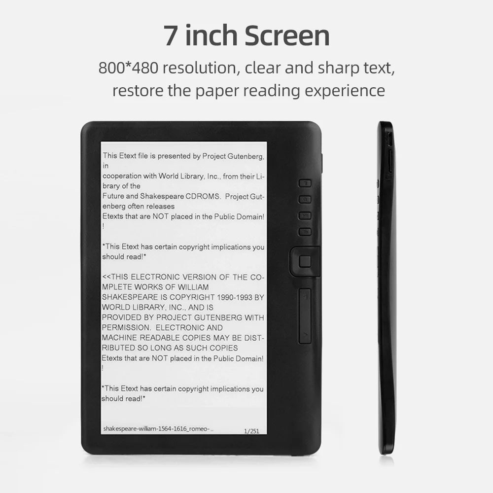 Portable E-book Reader 7 inch with 8GB Memory T344