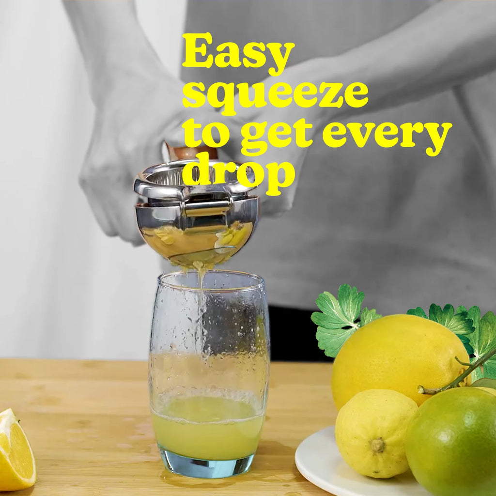 Washable Lemon Squeezer Stainless Steel with Large Bowl and Stable Grip O8612