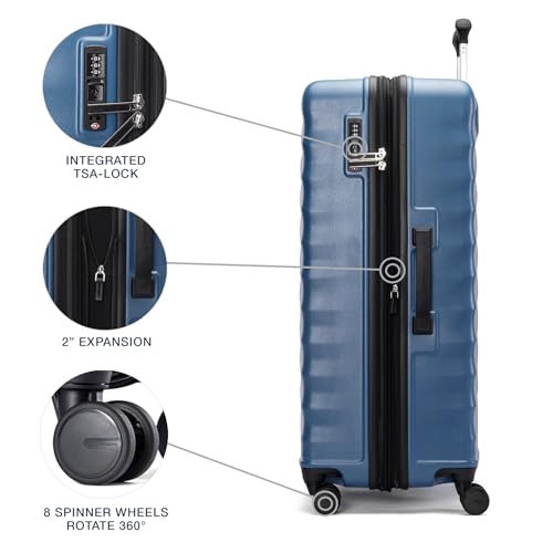 Hardside Expandable Carry-On Luggage with 8 Spinner Wheels and TSA Lock Q7052