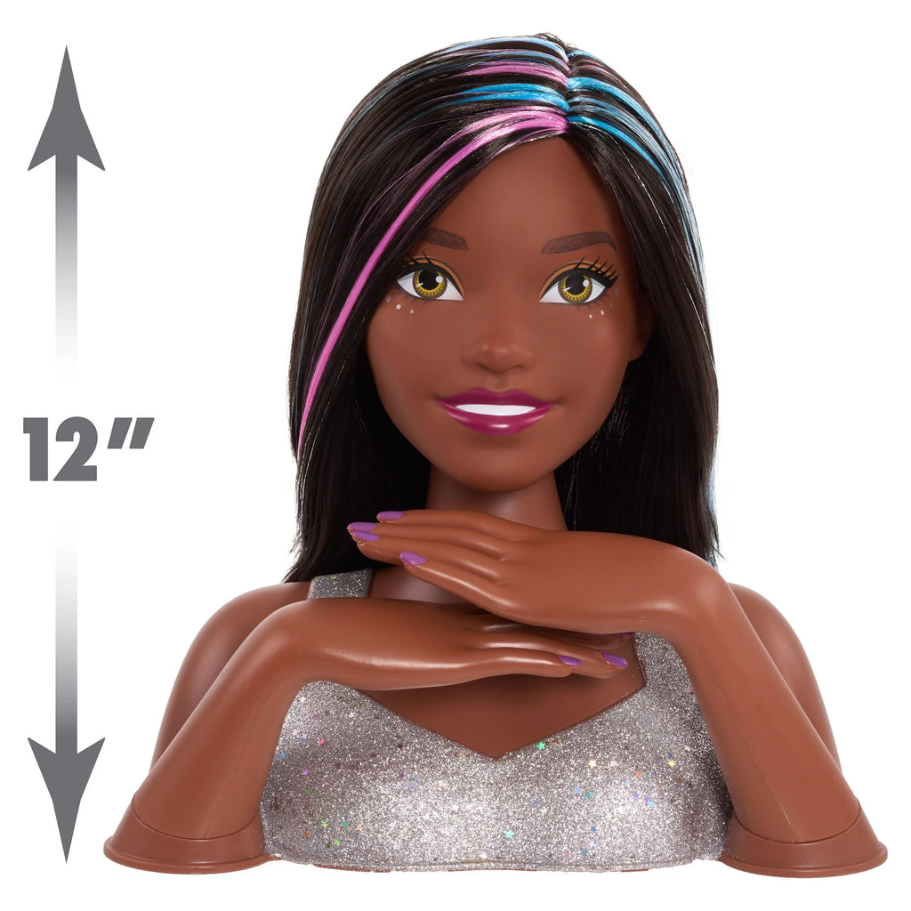 Glitter and Go Styling Head with Black Hair, Kids Toy for Ages 5 Up P76541