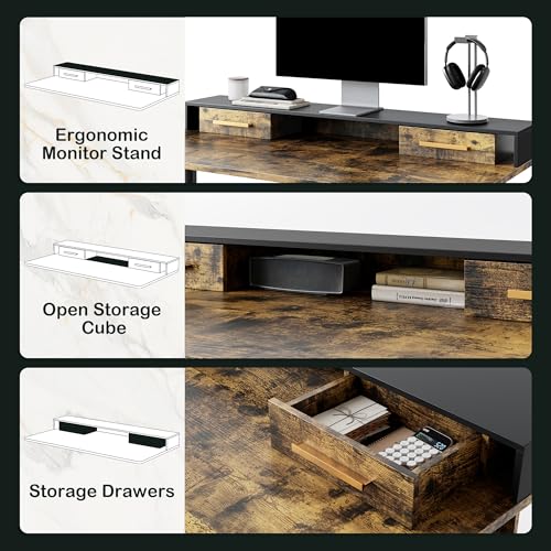 Standing Desk with 4 Drawers, Height Adjustable Electric Sit Stand Desk X5121