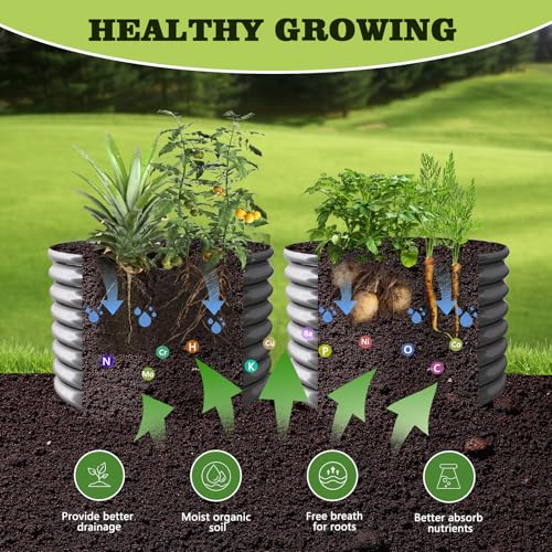 Galvanized Raised Garden Bed Oval Metal Planter Box for Vegetables Flowers U63502