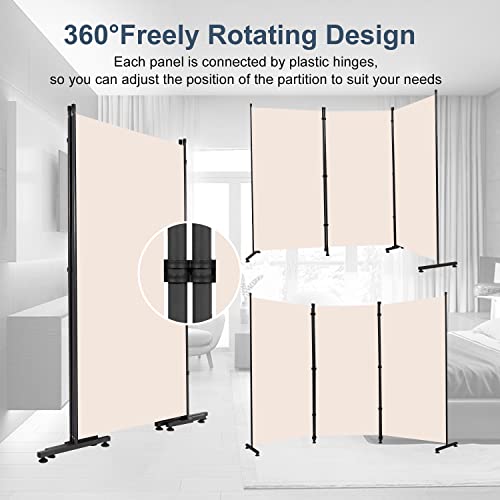 Room Divider 6ft 3 Panel Portable Fabric Partition Screen D7135