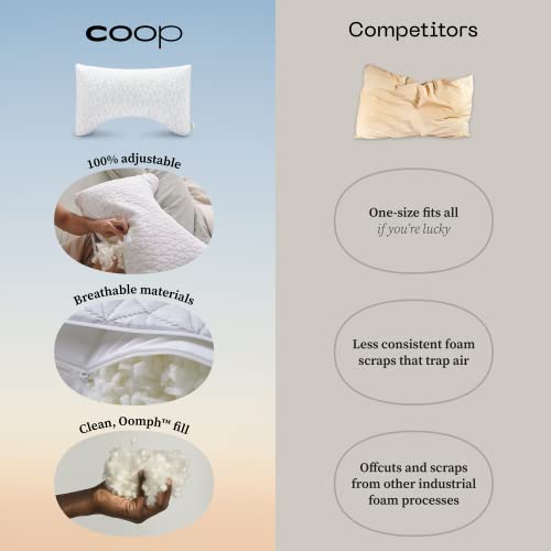 Adjustable Queen Bed Pillow, Cross Cut Memory Foam, Medium Firm for Side and Back Sleepers O458