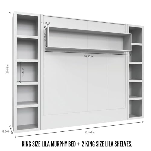 Queen Murphy Wall Bed with Two Bookshelves Z468